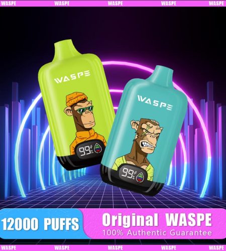 WASPE 12000 Puffs | 0%-5% nicotine, 20mL, 650mAh, LCD display, bulk disposable vape